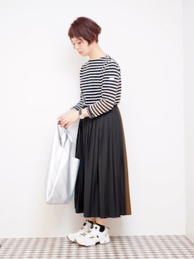 「chambre de charme（シャンブルドゥシャーム）のアイテム（スカート）」を使った、よちさん（レディース・157cm）の秋コーディネート