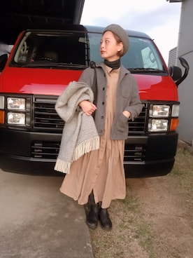 「studio CLIP（スタディオクリップ）のアイテム（帽子）」を使った、よちさん（レディース・157cm）の冬コーディネート