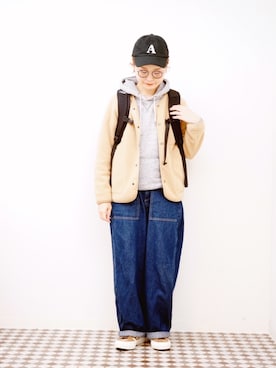 「CUBE SUGAR（キューブシュガー）のアイテム」を使った、よちさん（レディース・157cm）の春コーディネート