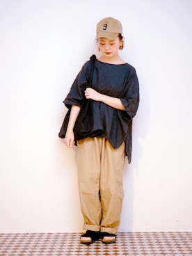 「studio CLIP（スタディオクリップ）のアイテム（チュニック）」を使った、よちさん（レディース・157cm）の夏コーディネート
