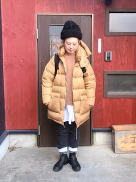 「BEAMS BOY（ビームスボーイ）のアイテム（ジャケット/アウター）」を使った、よちさん（レディース・157cm）の冬コーディネート
