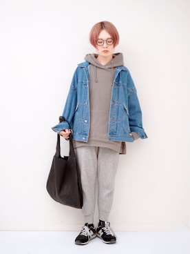 「PUBLUX（パブリュクス）のアイテム（デニムジャケット）」を使った、よちさん（レディース・157cm）の春コーディネート