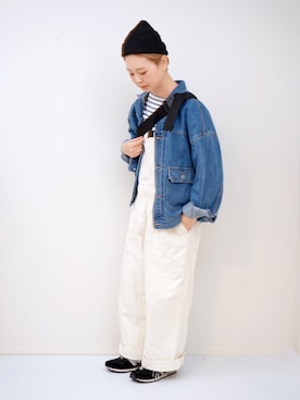 「PUBLUX（パブリュクス）のアイテム（デニムジャケット）」を使った、よちさん（レディース・157cm）の春コーディネート