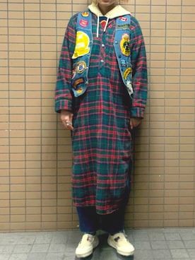 「L.L.Bean（エルエルビーン）のアイテム（ワンピース/ドレス）」を使った、かんなさん（レディース・164cm）の冬コーディネート