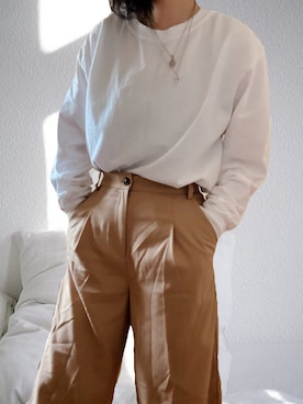 「長袖Tシャツ」｜「アイテム（その他）」を使った、artmeikingさん（レディース・156cm）の夏コーディネート