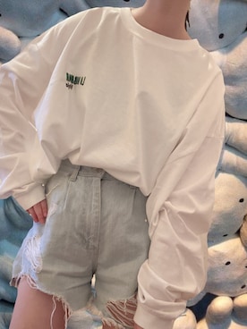 「長袖Tシャツ」｜「アイテム（その他）」を使った、artmeikingさん（レディース・156cm）の秋コーディネート