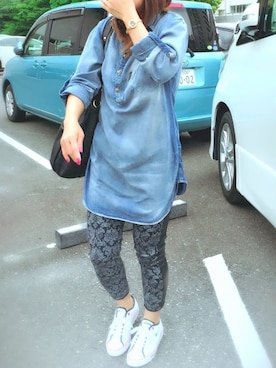 「VENCE（ヴァンス）のアイテム（パンツ）」を使った、meiさん（レディース・149cm）の春コーディネート