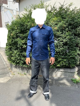 「SEVENTY FOUR（セブンティーフォー）のアイテム」を使った、 山口晶也さん（メンズ・177cm）の秋コーディネート