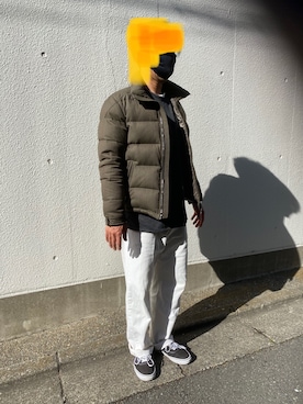 「Guess（ゲス）のアイテム（チノパンツ）」を使った、 山口晶也さん（メンズ・177cm）の冬コーディネート
