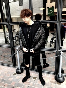 「AVIREX（アヴィレックス）のアイテム（ダウンジャケット/コート）」を使った、しんちゃんさん（メンズ・181cm）の秋コーディネート