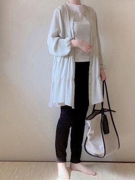 「フリルネック」｜「アイテム（その他）」を使った、susan925さん（レディース・163cm）の春コーディネート