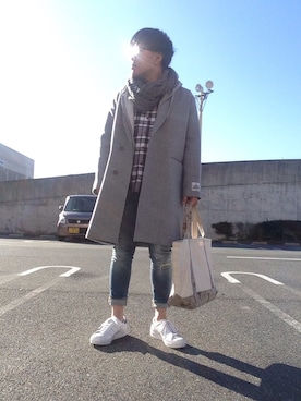 「GLOBAL WORK（グローバルワーク）のアイテム（ネックウォーマー/スヌード）」を使った、ノエルさん（メンズ・173cm）の冬コーディネート