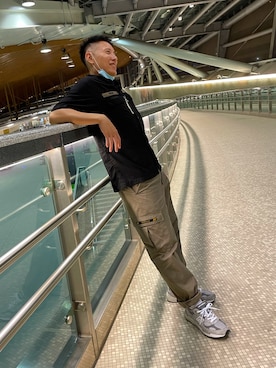 「NEWBALANCE」｜「アイテム（アクセサリー）」を使った、Andrew Hoさん（メンズ・175cm）の冬コーディネート