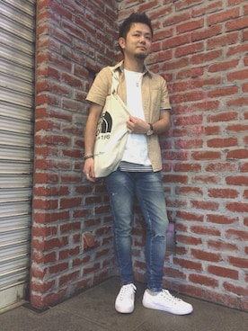 「wjk（ダヴルジェイケイ）のアイテム（アクセサリー）」を使った、hideboonさん（メンズ・165cm）の春コーディネート