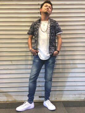 「wjk（ダヴルジェイケイ）のアイテム（アクセサリー）」を使った、hideboonさん（メンズ・165cm）の春コーディネート