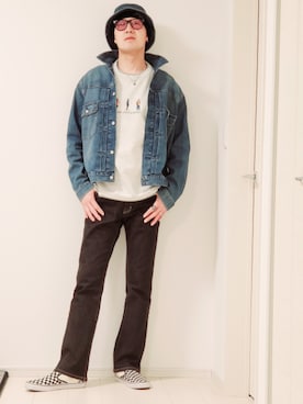 「Wrangler」｜「アイテム（スリッポン）」を使った、Rさん（メンズ・184cm）の冬コーディネート