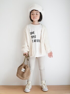 「アイテム（ラッピングキット、レッド系）」を使った、haa__fuuさん（キッズ・100cm）の秋コーディネート