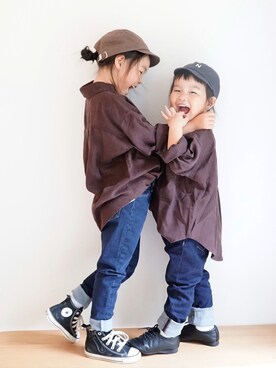 「アイテム（ドレスシューズ）」を使った、haa__fuuさん（キッズ・110cm）の秋コーディネート