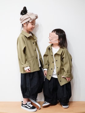 「ローリーズファーム(LOWRYS FARM)」｜「アイテム（その他アウター）」を使った、haa__fuuさん（キッズ・110cm）の冬コーディネート