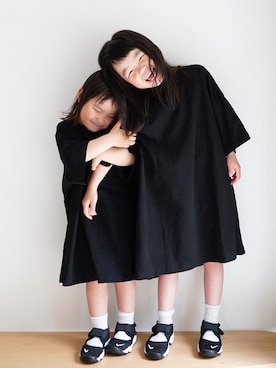 「アイテム（その他、ブラック系）」を使った、haa__fuuさん（キッズ・110cm）の春コーディネート