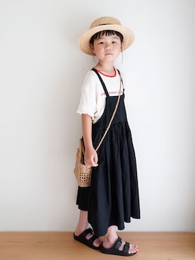 「panda（パンダ）のアイテム（トップス）」を使った、しなつさん（キッズ・110cm）の夏コーディネート