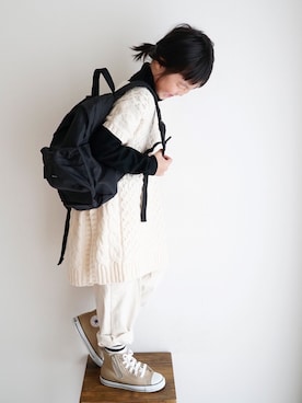 「panda（パンダ）のアイテム（パンツ）」を使った、しなつさん（キッズ・120cm）の冬コーディネート