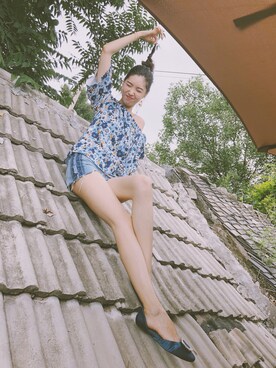 「rag & bone（ラグアンドボーン）のアイテム（カーゴパンツ）」を使った、Smile七海さん（レディース・175cm）の夏コーディネート