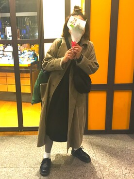 「POOL（プール）のアイテム（バッグ）」を使った、meguさん（レディース・151cm）の秋コーディネート