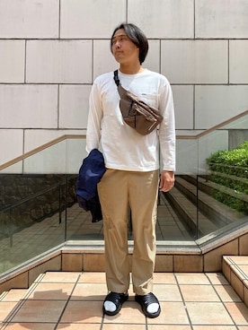 「417 EDIFICE（フォーワンセブンエディフィス）のアイテム（バッグ）」を使った、MASAさん（メンズ・183cm）の春コーディネート