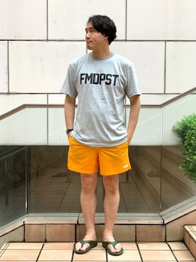 「アイテム（サンダル、グリーン系）」を使った、MASAさん（メンズ・183cm）の夏コーディネート