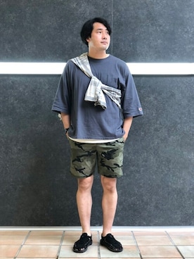 「gim（ジム）のアイテム」を使った、MASAさん（メンズ・183cm）の夏コーディネート