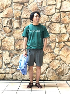 「HERISSON（エリソン）のアイテム」を使った、MASAさん（メンズ・183cm）の夏コーディネート