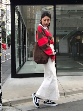 「VANS（バンズ）のVANS ヴァンズ OLD SKOOL DX オールドスクール DX V36CL+ BLACK（スニーカー、ブラック系）」を使った、perkyroom_maiko.808さん（レディース・157cm）の冬コーディネート