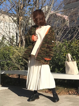 「迷彩ジャケット」｜perkyroom_maiko.808さん（レディース・157cm）の冬コーディネート
