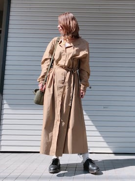 「HURRI CURRI  （ハリクリ）の【HURRI CURRI】"teeny" パラソルモチーフスカーフ（バンダナ/スカーフ、イエロー系）」を使った、perkyroom_maiko.808さん（レディース・157cm）の春コーディネート