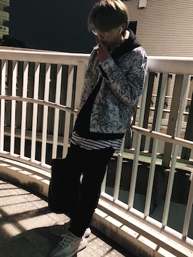 「Supreme （シュプリーム）のアイテム（デニムジャケット）」を使った、AHOYさん（メンズ・173cm）の春コーディネート