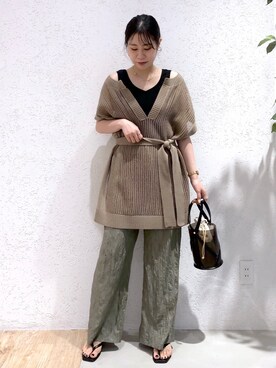 「Andemiu（アンデミュウ）のクリアトートバッグ940559（ショルダーバッグ）」を使った、ayameさん（レディース・158cm）の春コーディネート