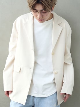 「男女兼用」｜「アイテム（ジャケット/アウター）」を使った、BOYSHEさん（レディース・163cm）の春コーディネート