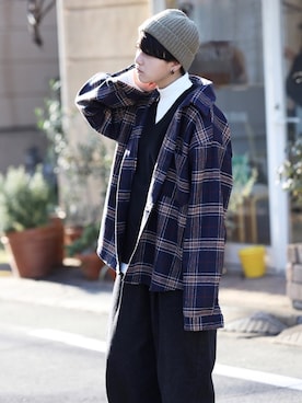 「アイテム（シャツ/ブラウス）」を使った、BOYSHEさん（レディース・163cm）の冬コーディネート