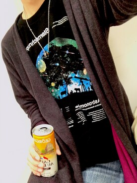 「Design Tshirts Store graniph（デザイン　ティーシャツ　ストア　グラニフ）のアイテム（ジャケット/アウター）」を使った、夏空 エルマさん（メンズ・158cm）の秋コーディネート