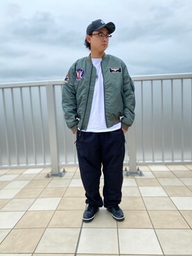 「ラブアンドピース2020」｜「アイテム（MA-1）」を使った、U-ki Mizutaniさん（メンズ・178cm）の秋コーディネート