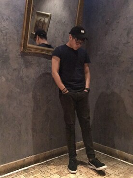 「UNKNOWN.（アンノウン）のアイテム（帽子）」を使った、Legend Chenさん（メンズ・175cm）の夏コーディネート