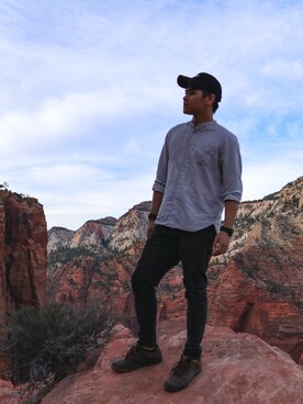 「UNKNOWN.（アンノウン）のアイテム（帽子）」を使った、Legend Chenさん（メンズ・175cm）の秋コーディネート