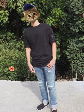 「INNATE（イネート）のアイテム」を使った、W.M.Gleenさん（メンズ・180cm）の秋コーディネート