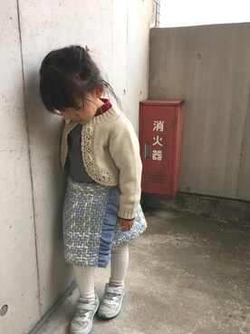 「MIKI HOUSE（ミキハウス）のアイテム（カーディガン/ボレロ）」を使った、ktrさん（レディース・155cm）の春コーディネート