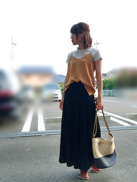 「SEVENDAYS=SUNDAY（セブンデイズサンデイ）のアイテム（ハンドバッグ）」を使った、aiさん（レディース・159cm）の夏コーディネート