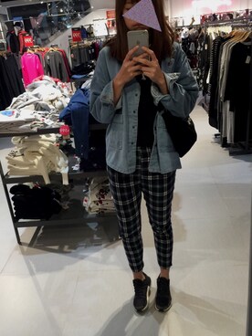 「H&M（エイチ・アンド・エム）のアイテム（ジャージ）」を使った、晴氣球さん（レディース・158cm）の秋コーディネート