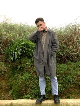 「SENSE OF PLACE by URBAN RESEARCH（センスオブプレイスバイアーバンリサーチ）のアイテム（ピーコート）」を使った、chさん（メンズ・170cm）の春コーディネート