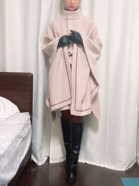 「SNIDEL（スナイデル）のアイテム（ポンチョ）」を使った、生きた証さん（レディース・158cm）の冬コーディネート