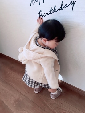「Birthday（バースデイ）のアイテム（ワンピース/ドレス、グレー系）」を使った、sake＊taroさん（キッズ・90cm）の冬コーディネート